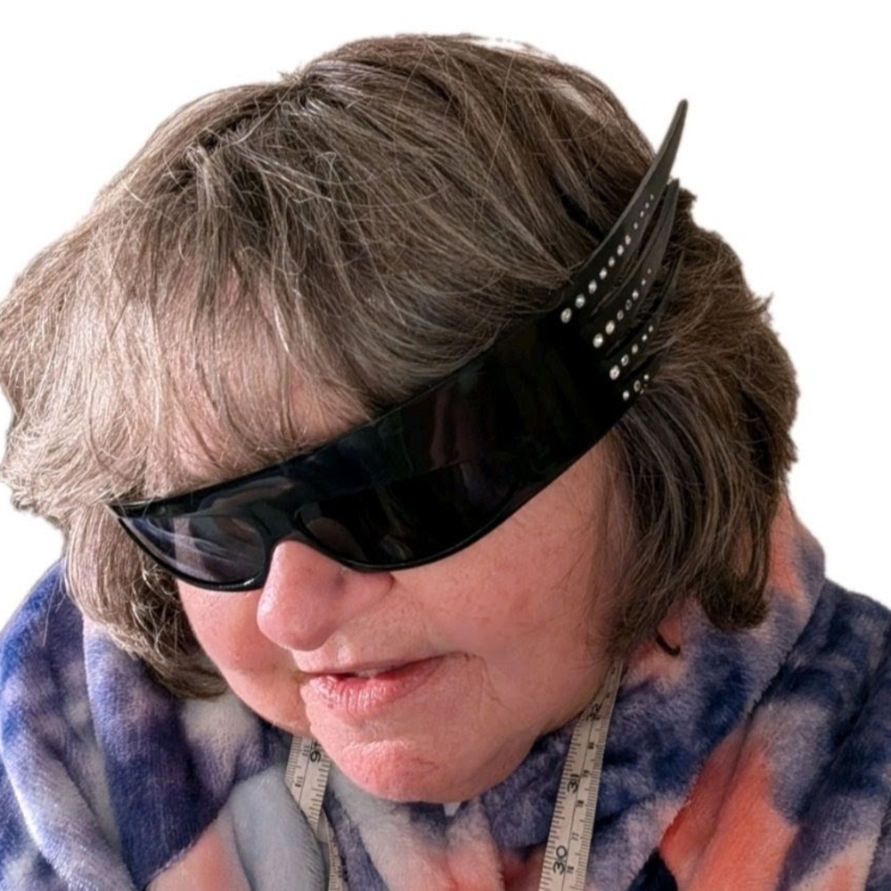 80s Rock Punk Extreme Gothic Metal Cat Eye Rhinestone Sunglasses Shades "Korea"